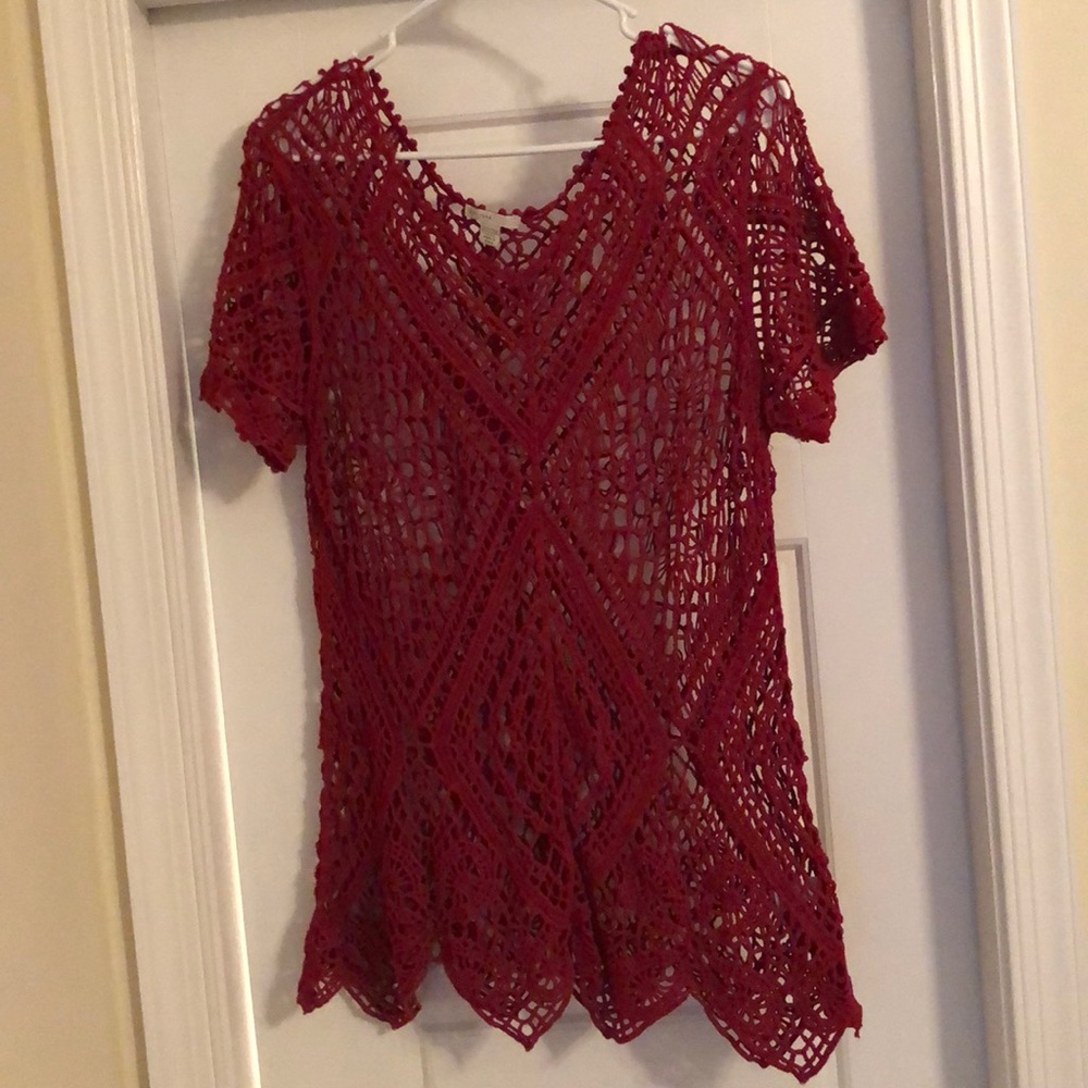 Red lace top